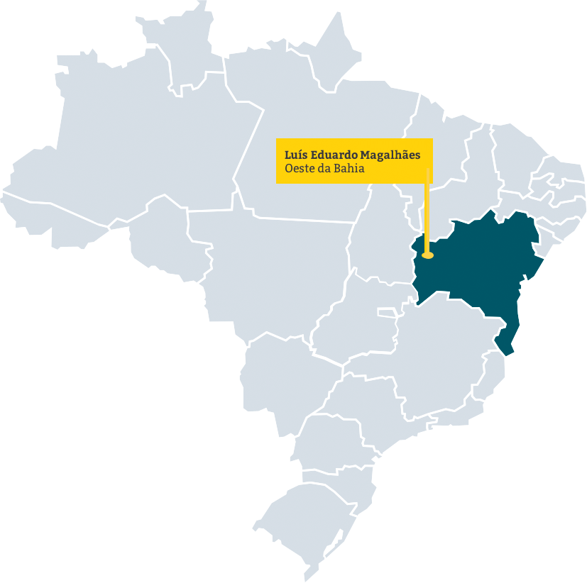 Mapa com a localização de Luís Eduardo Magalhães - BA